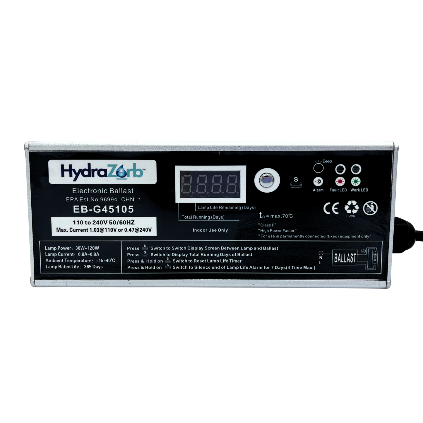 HydraZorb Commercial-Grade UV Light Ballast